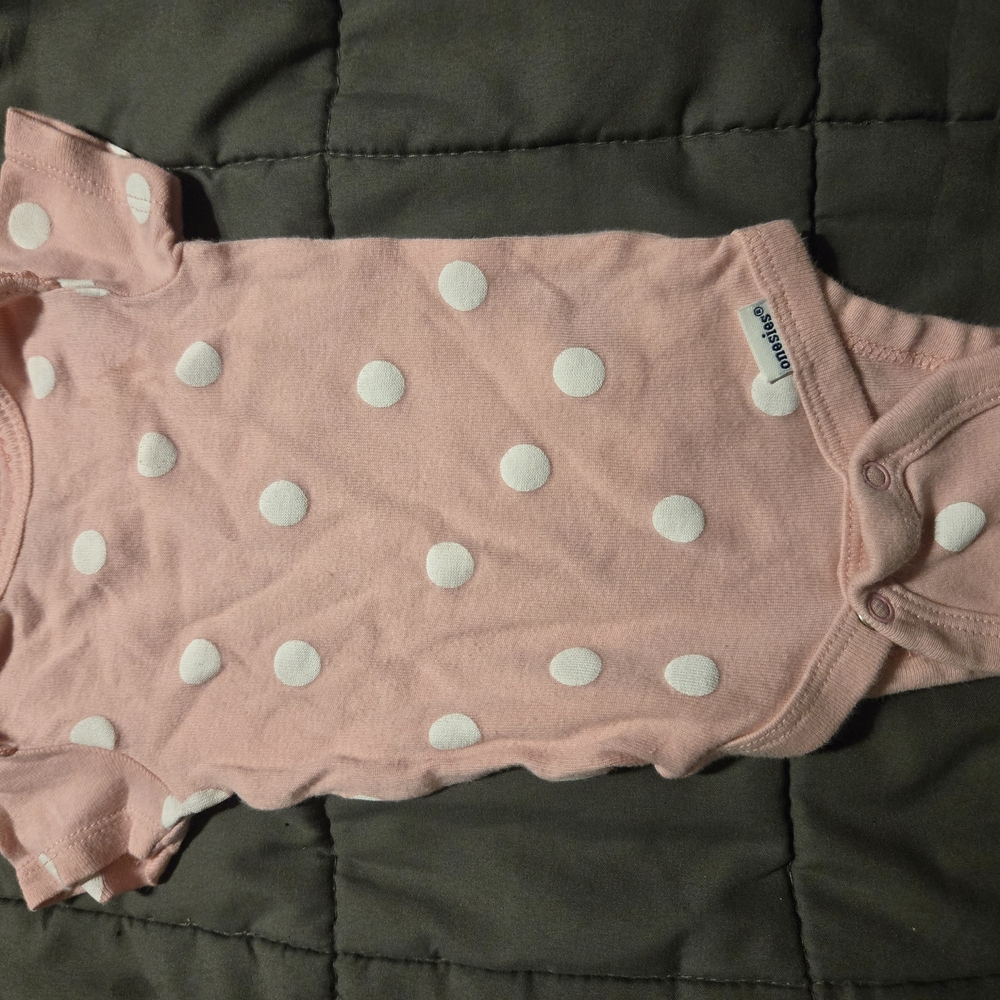 Pink Polka Dot Baby Onesie